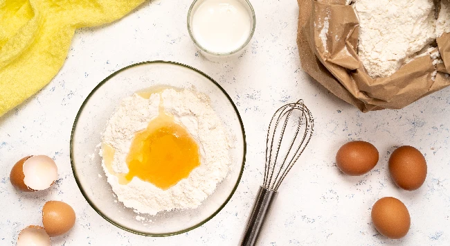 Ingredientes para fazer panqueca americana.