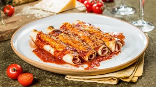 Panqueca Simples de Mortadela Italiana com Azeitona