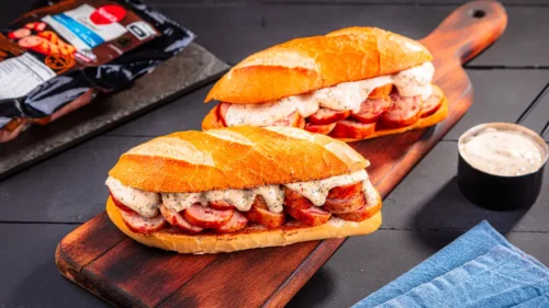 Pão com Linguiça e Maionese de Chimichurri