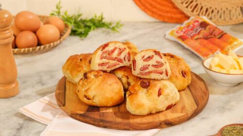 Pão com linguiça na airfryer