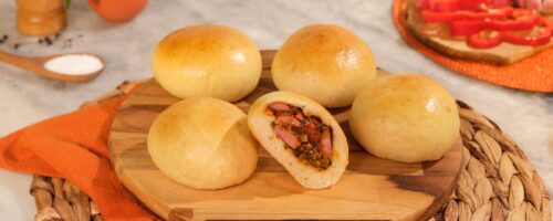 Pão de Batata Recheado com Salsicha