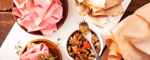 Pão Sírio com Caponata de Berinjela e Mortadela Defumada