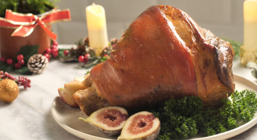 Pernil Marinado com Mel, Cachaça e Mostarda