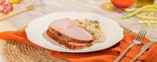Pernil com Arroz de Vegetais e Limão