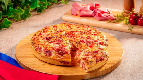 Pizza de mortadela de liquidificador