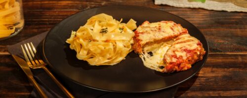 Polpetone à Parmegiana com Talharim