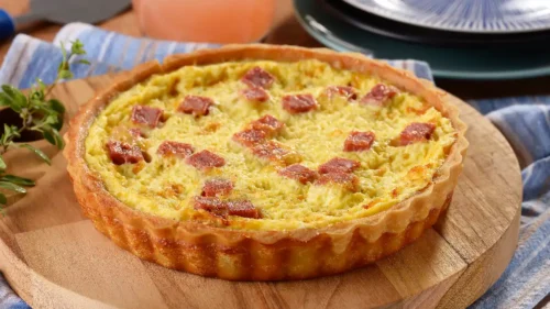 Quiche de Mortadela e Queijo Fresco