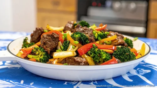 Stir-fry de aranha da alcatra com gengibre e shoyu