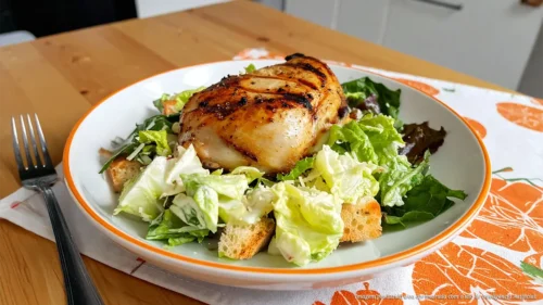 Peito de frango com salada Caesar