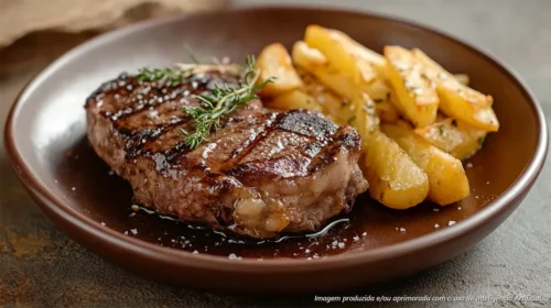 Patinho grelhado ao molho roti caseiro