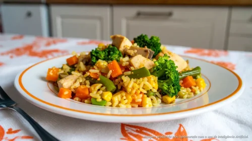 Arroz Integral Com Frango e Legumes