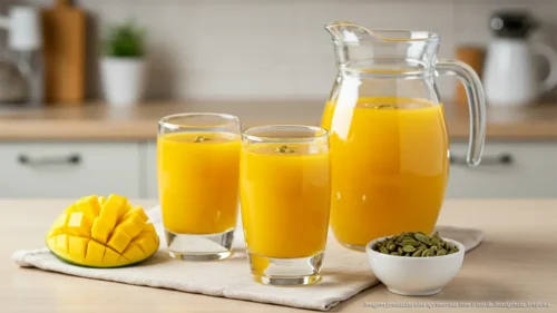 Suco de manga com cardamomo