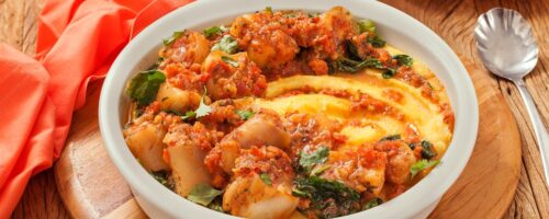 Rabada com Polenta Mole e Agrião