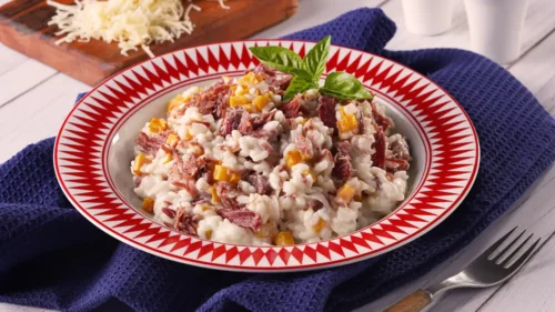 Risoto de Carne Seca com Abóbora