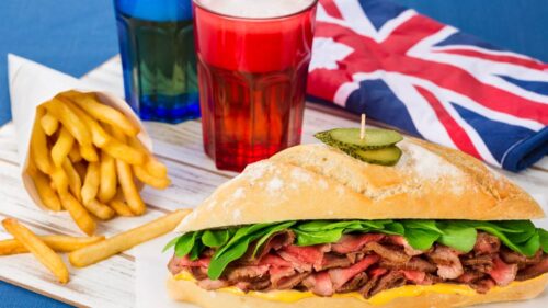 Sanduíche de Rosbife de Lagarto com Batatas Fritas