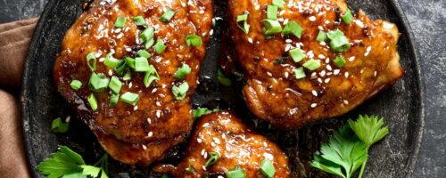 Sobrecoxas Assadas Com Mel e Especiarias