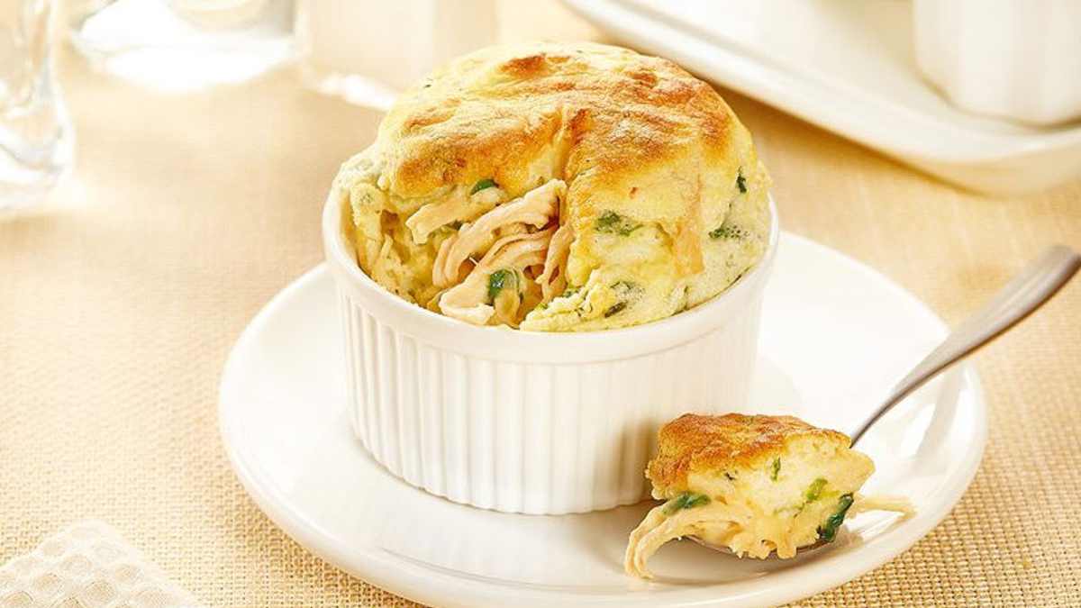 Suflê de Frango e Espinafre