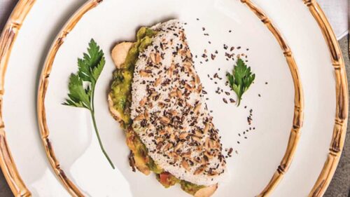 Tapioca com Frango e Guacamole