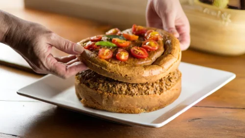 Torta de carne mexicana
