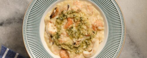 Risoto de Frutos do Mar com Mandioquinha