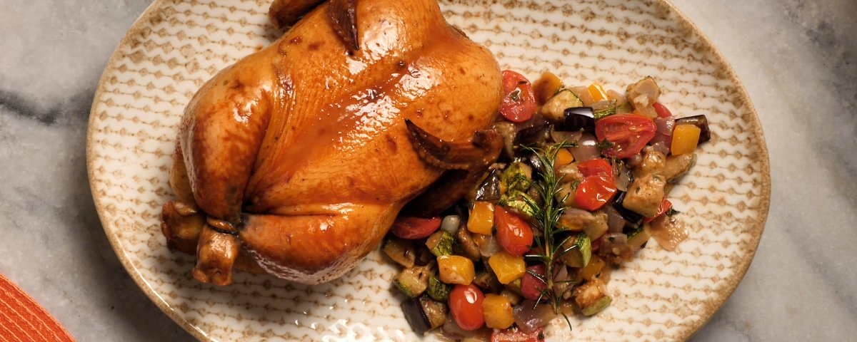 Frango de Padaria Assado e Ratatouille